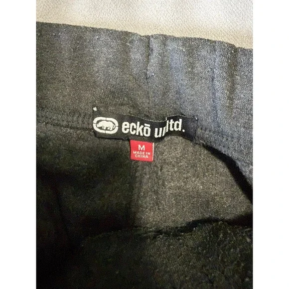 Ecko Unltd Mens Fleece Joggers Black Graphic Logo Sweatpants Medium - Picture 5 of 5